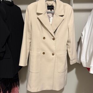 Banana Republic Cream Double-Breasted Trench Coat